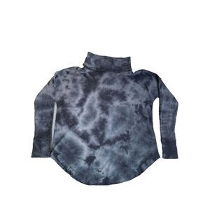 Anthropologie Maeve Shirt Womens Medium Gray Turtleneck Oversized Lagenlook Lady